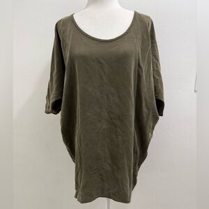 Babaton Women's Tunic Oversized Top Olive Size XS 100% Silk